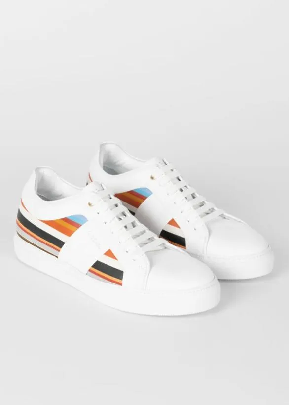 Paul Smith Sneakers Leather 039Signature Stripe039 Panel 039Basso039 Trainers White 8211 Mens