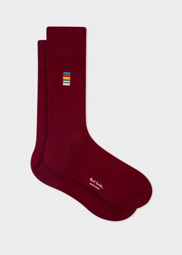 Paul Smith Socks 039Signature Stripe039 Socks Burgundy 8211 Mens