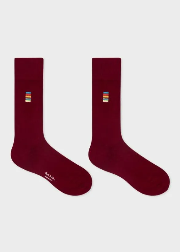 Paul Smith Socks 039Signature Stripe039 Socks Burgundy 8211 Mens