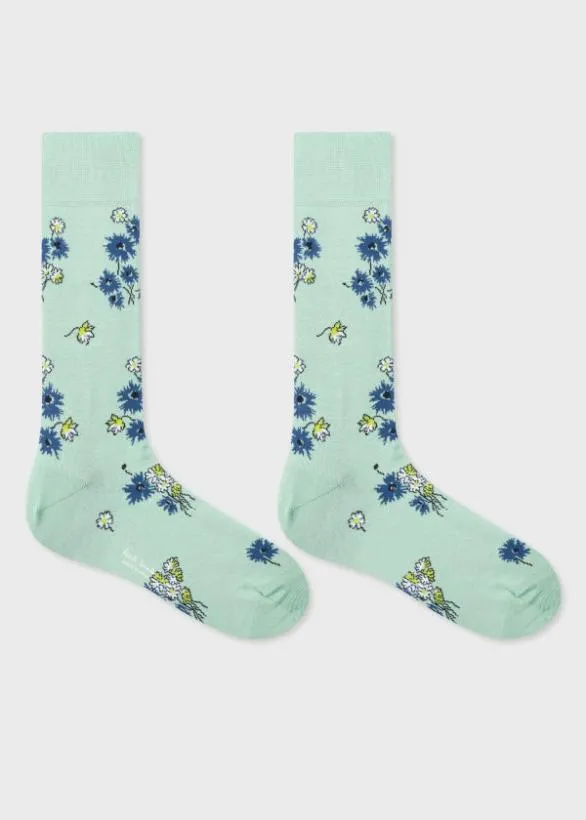 Paul Smith Socks Floral Mixed Three Pack Socks Green 8211 Mens
