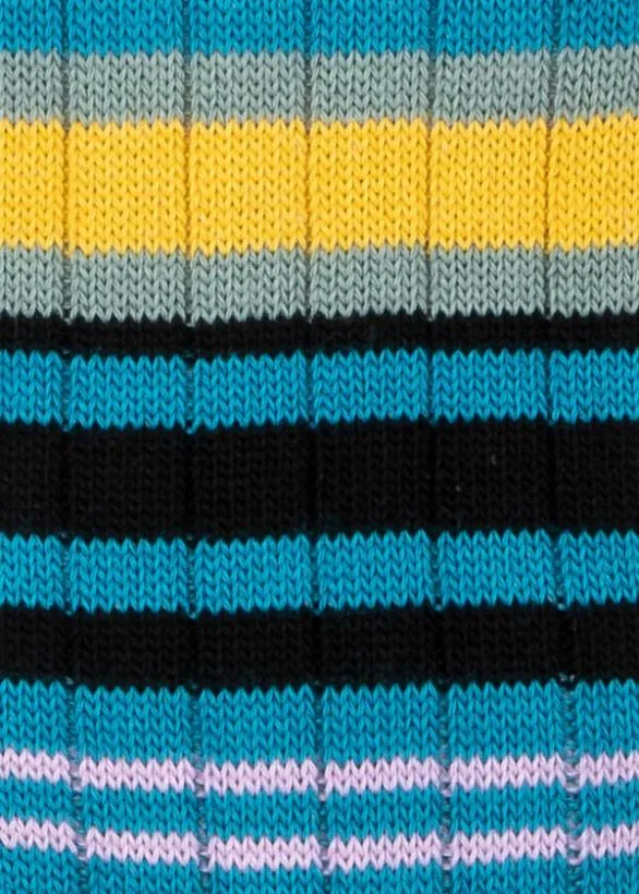 Paul Smith Socks Stripe CottonBlend Socks Turquoise 8211 Mens