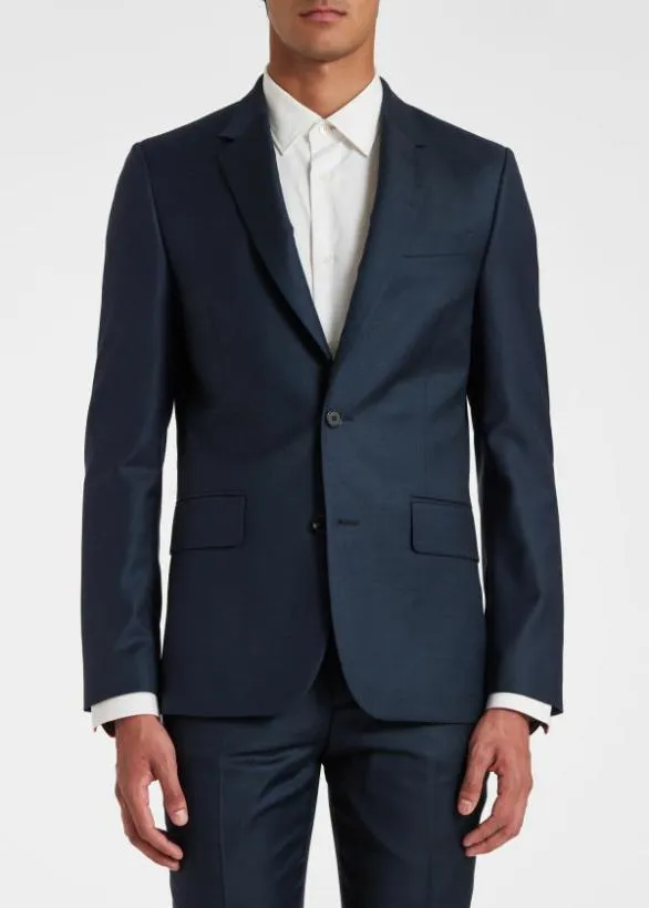 Paul Smith Suits TailoredFit Sharkskin Suit Navy 8211 Mens