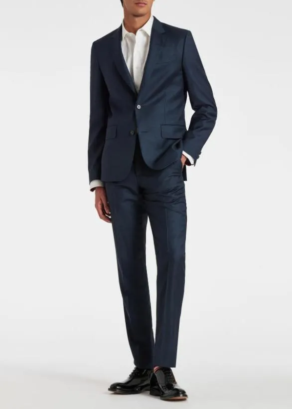Paul Smith Suits TailoredFit Sharkskin Suit Navy 8211 Mens