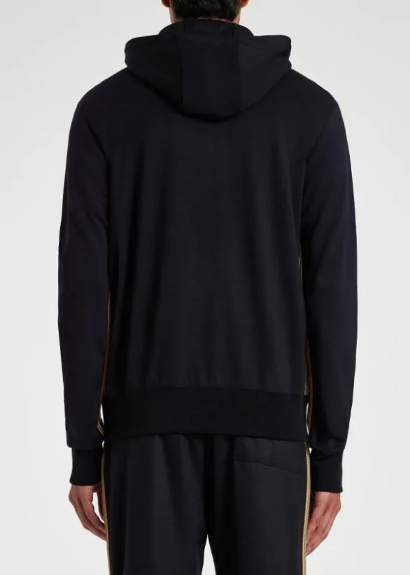 Paul Smith Sweaters 039Signature Stripe039 Wool Hoodie Navy 8211 Mens
