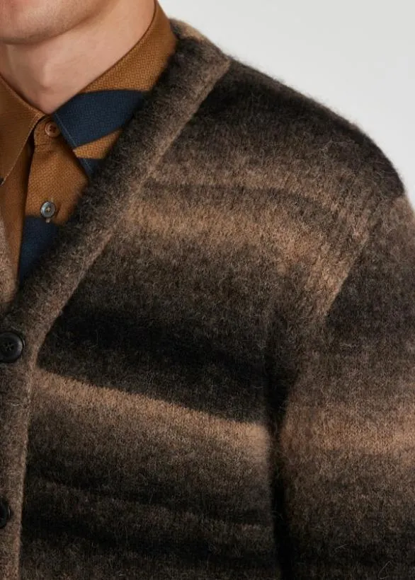 Paul Smith Sweaters AlpacaBlend Ombre Stripe Cardigan Brown 8211 Mens