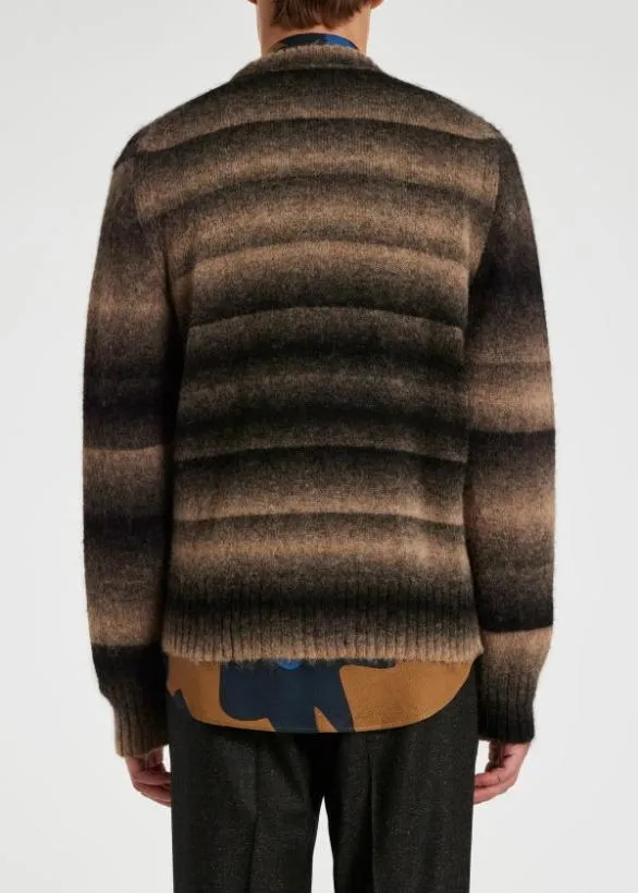 Paul Smith Sweaters AlpacaBlend Ombre Stripe Cardigan Brown 8211 Mens