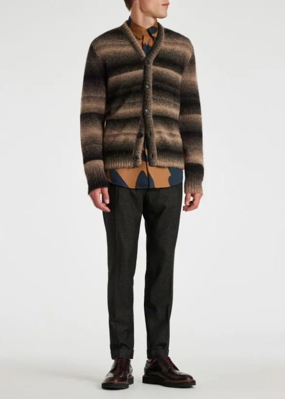 Paul Smith Sweaters AlpacaBlend Ombre Stripe Cardigan Brown 8211 Mens