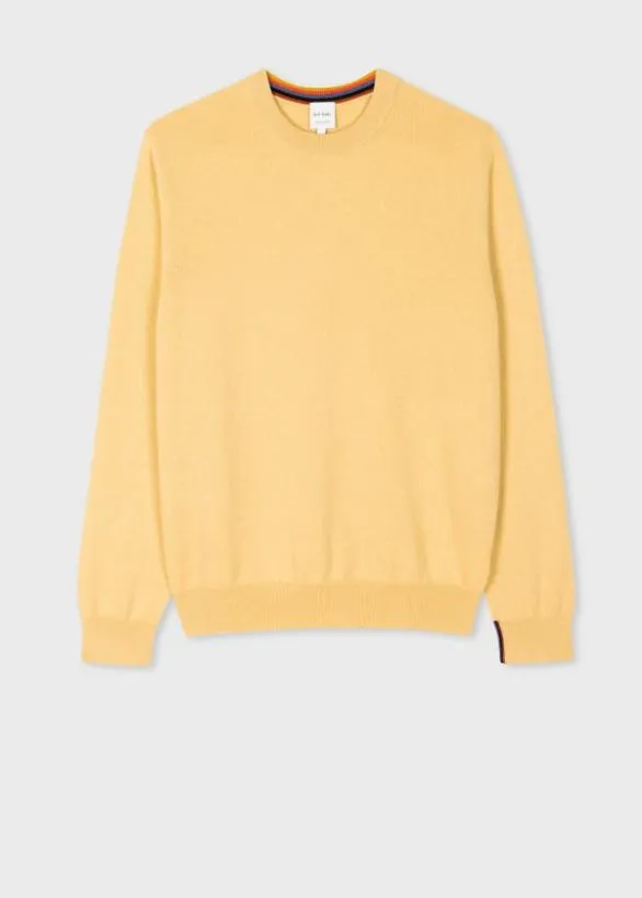 Paul Smith Sweaters Cashmere Crew Neck Sweater Yellow 8211 Mens