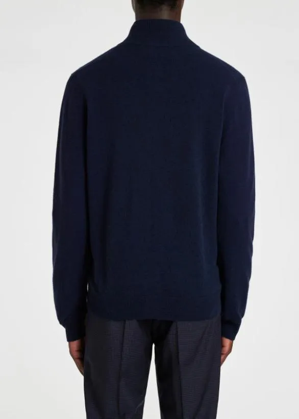 Paul Smith Sweaters Cashmere Zip Up Cardigan Navy 8211 Mens