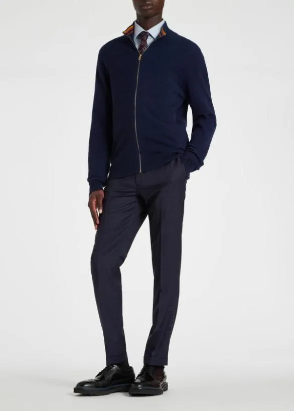 Paul Smith Sweaters Cashmere Zip Up Cardigan Navy 8211 Mens