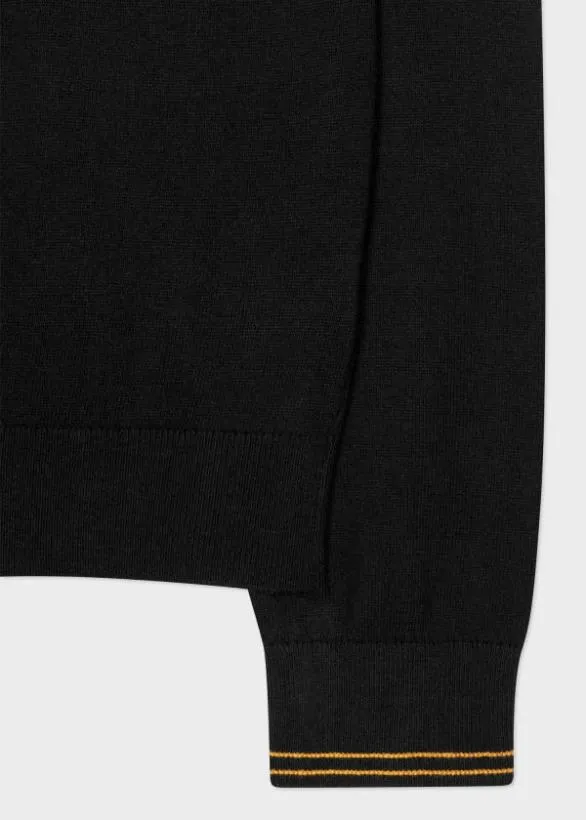 Paul Smith Sweaters CottonBlend Zebra Logo Mock RollNeck Sweater Black 8211 Mens