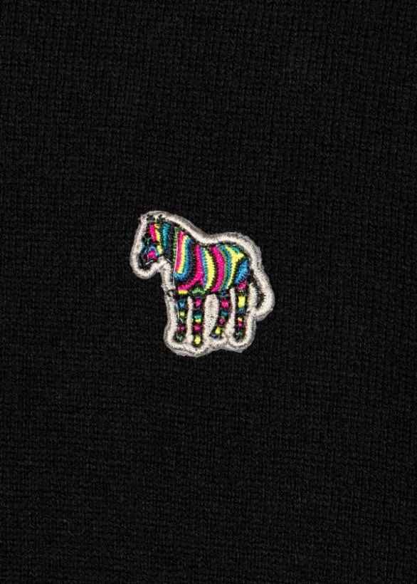 Paul Smith Sweaters CottonBlend Zebra Logo Mock RollNeck Sweater Black 8211 Mens