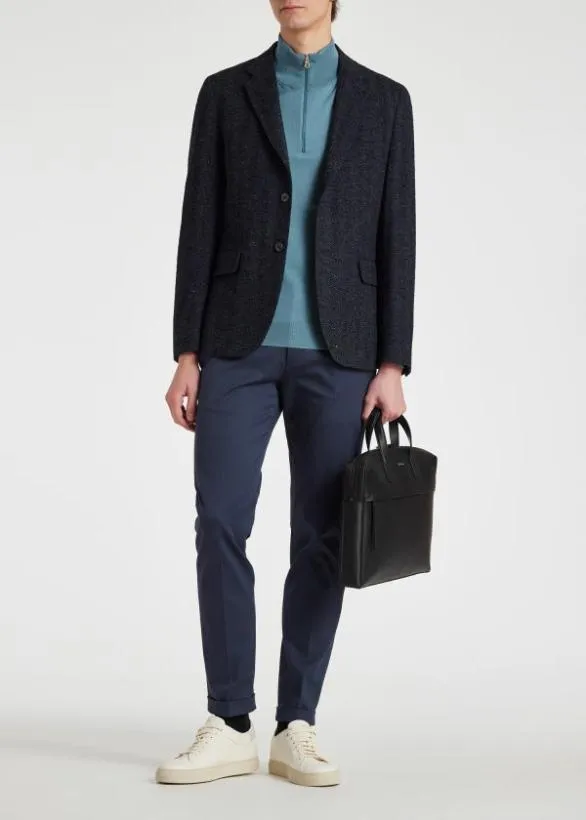 Paul Smith Sweaters Half Zip Merino Wool Sweater Light Blue 8211 Mens