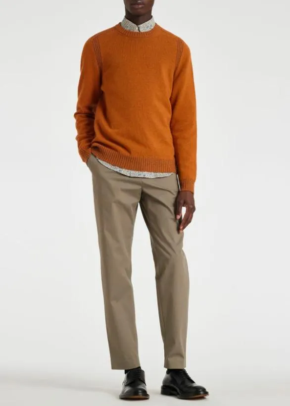 Paul Smith Sweaters Lambswool Crew Neck Sweater Rust 8211 Mens
