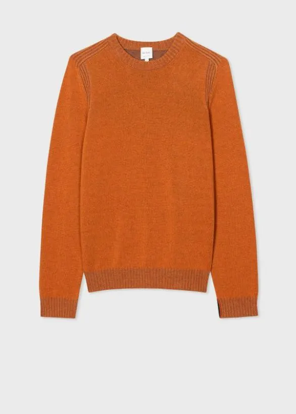 Paul Smith Sweaters Lambswool Crew Neck Sweater Rust 8211 Mens