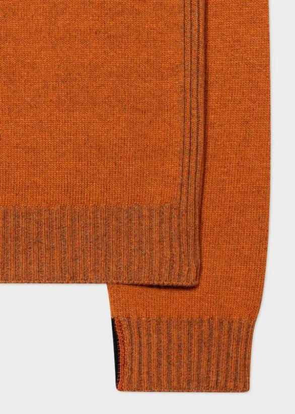 Paul Smith Sweaters Lambswool Crew Neck Sweater Rust 8211 Mens