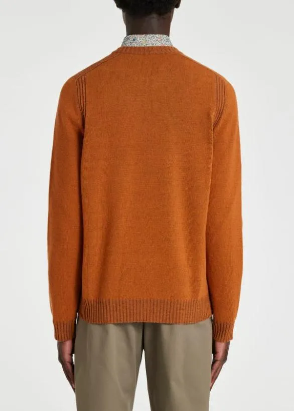 Paul Smith Sweaters Lambswool Crew Neck Sweater Rust 8211 Mens
