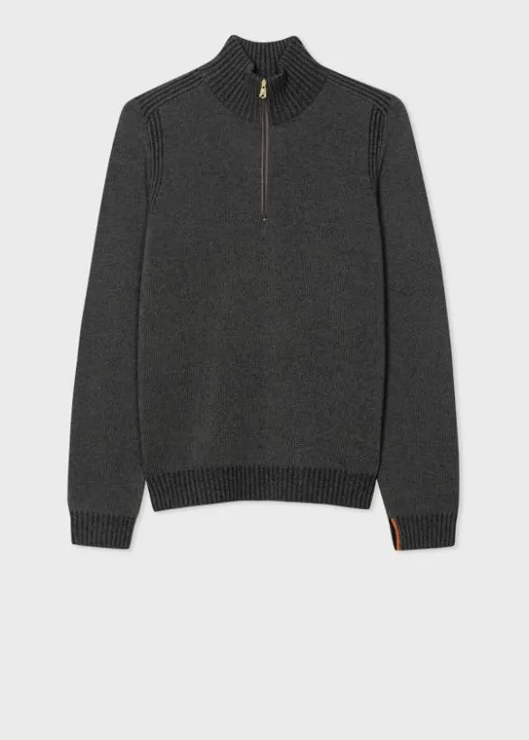 Paul Smith Sweaters Lambswool Half Zip Sweater Dark Green 8211 Mens