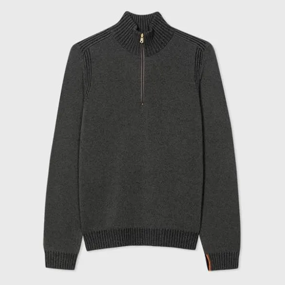 Paul Smith Sweaters Lambswool Half Zip Sweater Dark Green 8211 Mens