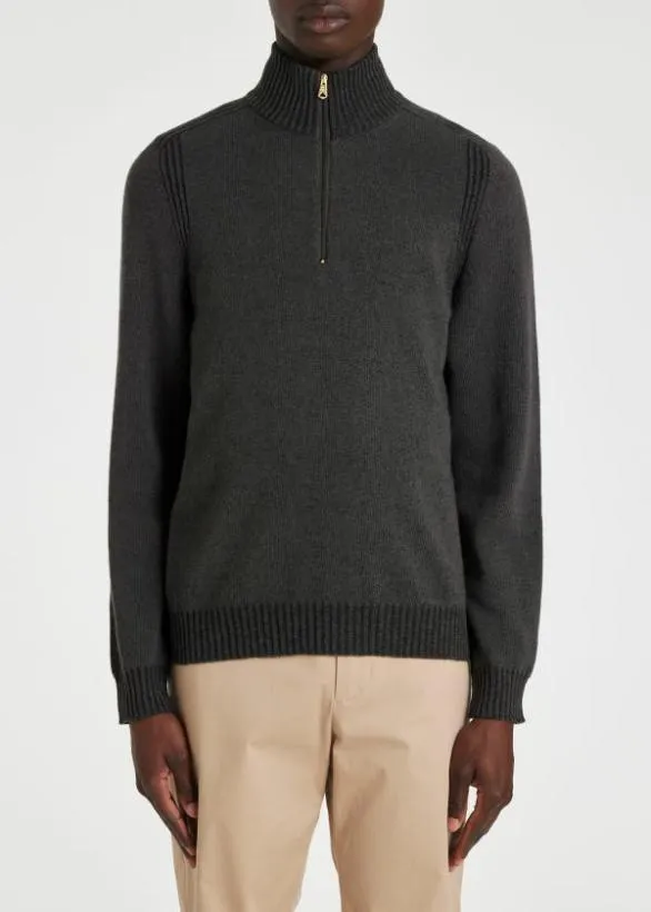 Paul Smith Sweaters Lambswool Half Zip Sweater Dark Green 8211 Mens
