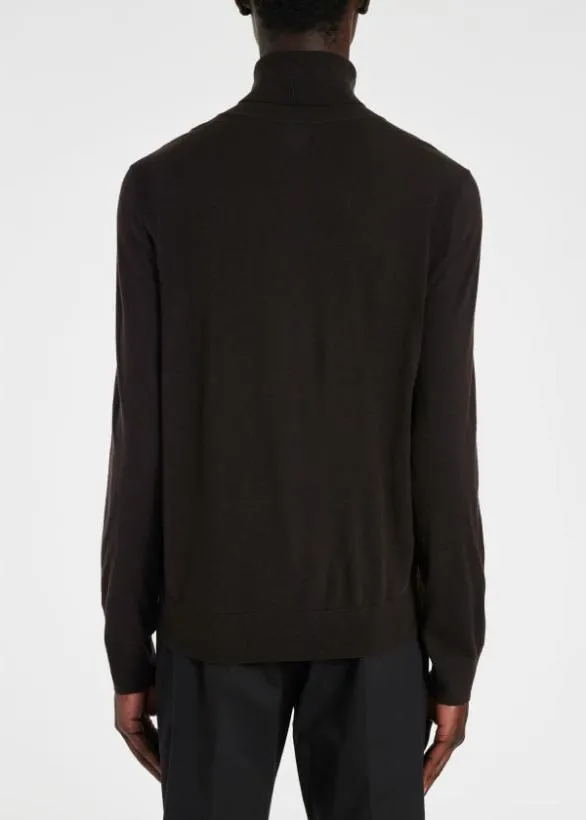 Paul Smith Sweaters Merino Wool Roll Neck Sweater Brown 8211 Mens