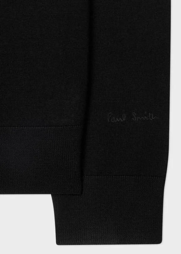 Paul Smith Sweaters Merino Wool VNeck Sweater Black 8211 Mens