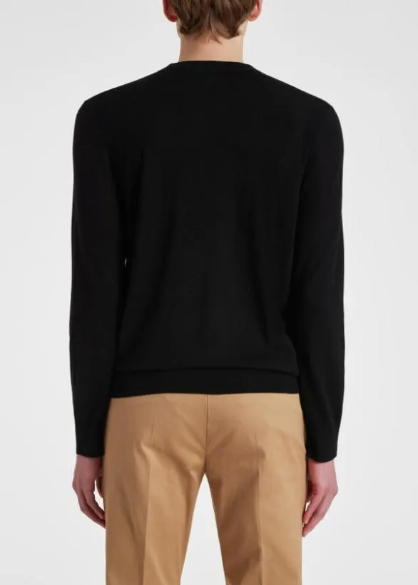 Paul Smith Sweaters Merino Wool VNeck Sweater Black 8211 Mens