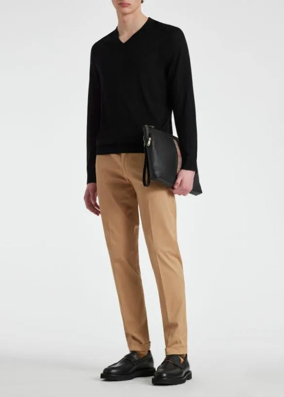 Paul Smith Sweaters Merino Wool VNeck Sweater Black 8211 Mens