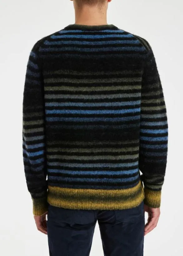 Paul Smith Sweaters MultiStripe MerinoBlend Sweater Blue 8211 Mens
