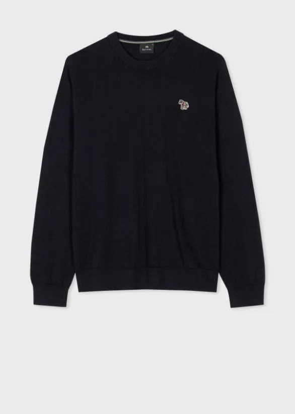 Paul Smith Sweaters Organic Cotton Zebra Logo Sweater Navy 8211 Mens