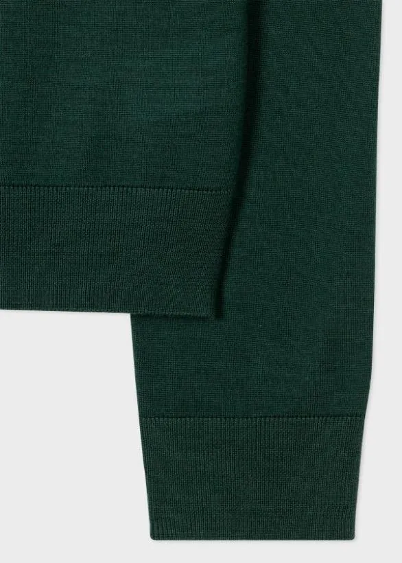 Paul Smith Sweaters Washable Wool 039Artist Stripe039 Zip Cardigan Racing Green 8211 Mens