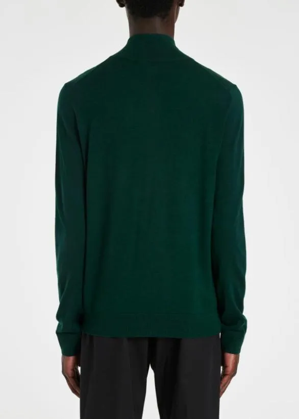 Paul Smith Sweaters Washable Wool 039Artist Stripe039 Zip Cardigan Racing Green 8211 Mens