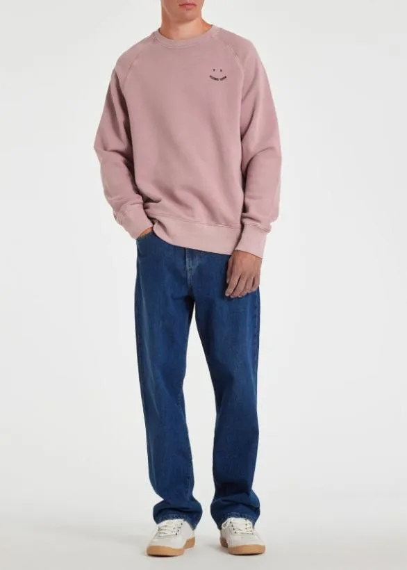 Paul Smith Sweatshirts and Hoodies 039Happy039 Raglan Sweatshirt Pink 8211 Mens
