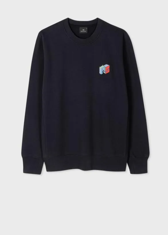 Paul Smith Sweatshirts and Hoodies Embroidered PS Logo Sweatshirt Navy 8211 Mens