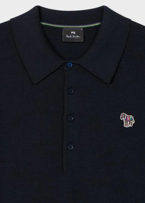 Paul Smith Sweatshirts and Hoodies Organic Cotton Zebra Polo Sweater Black 8211 Mens