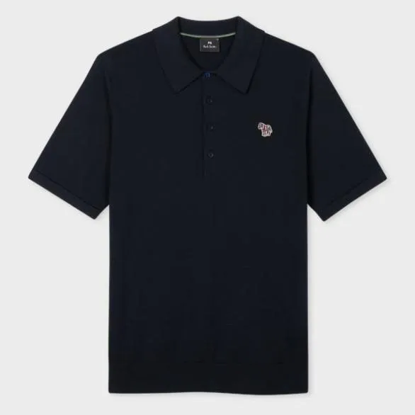 Paul Smith Sweatshirts and Hoodies Organic Cotton Zebra Polo Sweater Black 8211 Mens