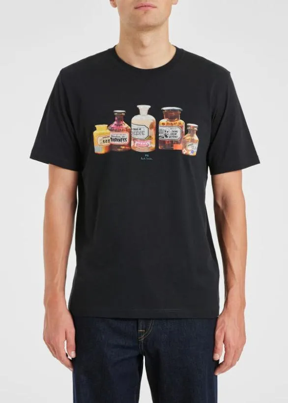 Paul Smith TShirts 039Bottles039 Print TShirt Dark Navy 8211 Mens