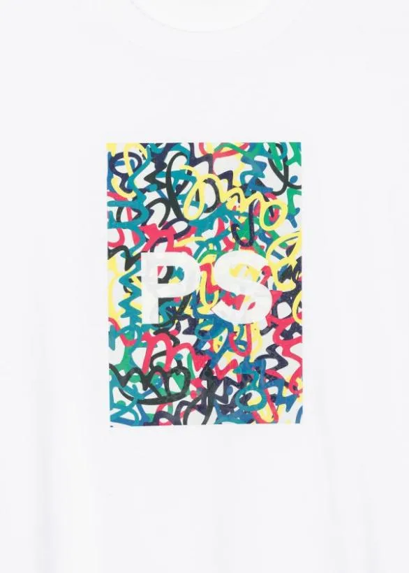 Paul Smith TShirts 039PS Graffiti039 Print Cotton TShirt White 8211 Mens