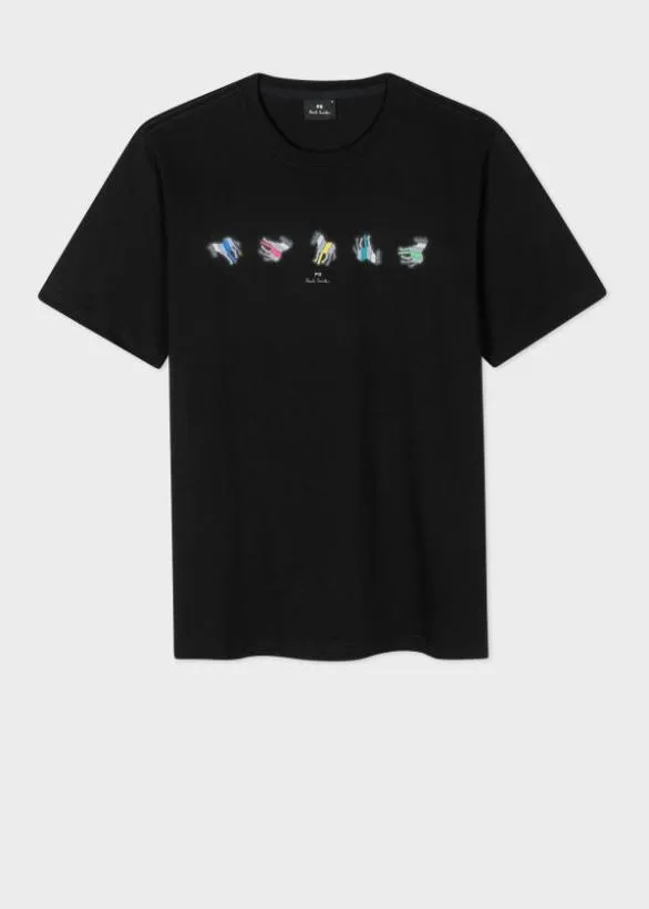 Paul Smith TShirts 039Repeating Zebra039 TShirt Black 8211 Mens