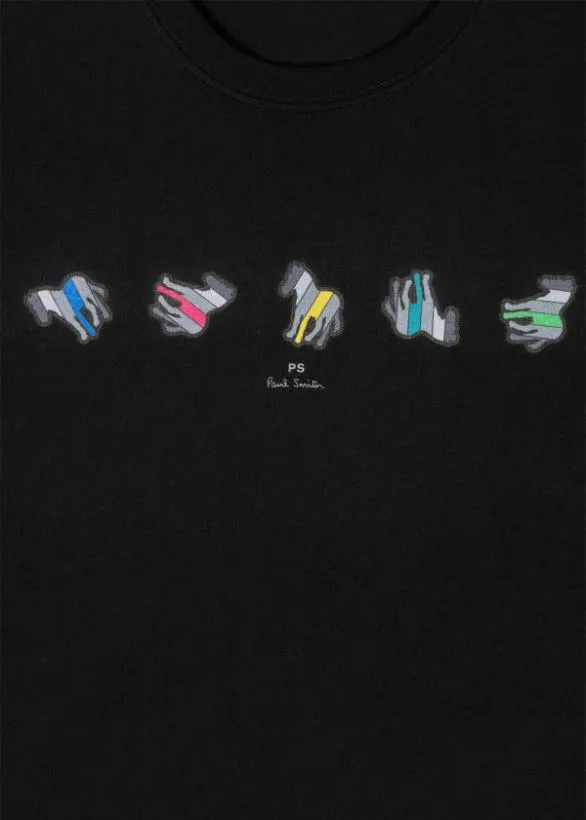 Paul Smith TShirts 039Repeating Zebra039 TShirt Black 8211 Mens