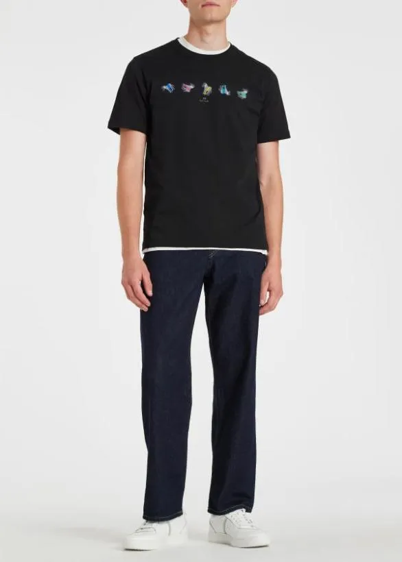 Paul Smith TShirts 039Repeating Zebra039 TShirt Black 8211 Mens