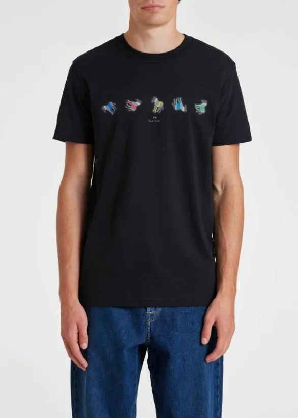 Paul Smith TShirts 039Repeating Zebra039 TShirt Navy 8211 Mens