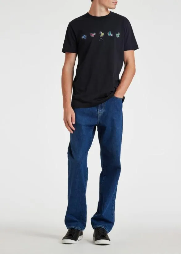 Paul Smith TShirts 039Repeating Zebra039 TShirt Navy 8211 Mens