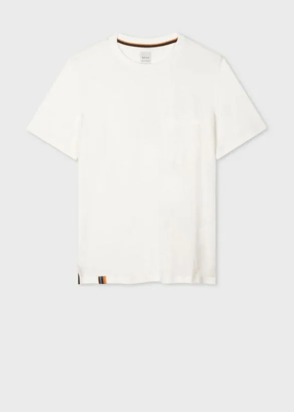 Paul Smith TShirts Pocket TShirt With 039Artist Stripe039 Tab White 8211 Mens