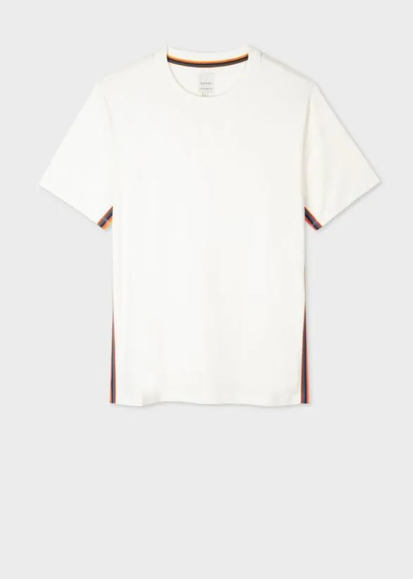 Paul Smith TShirts TShirt With 039Artist Stripe039 Trim White 8211 Mens