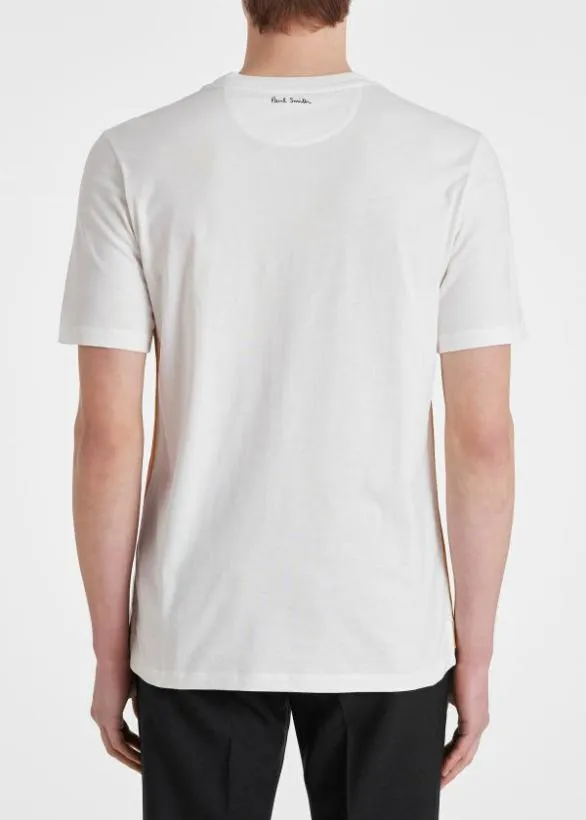 Paul Smith TShirts TShirt With 039Artist Stripe039 Trim White 8211 Mens