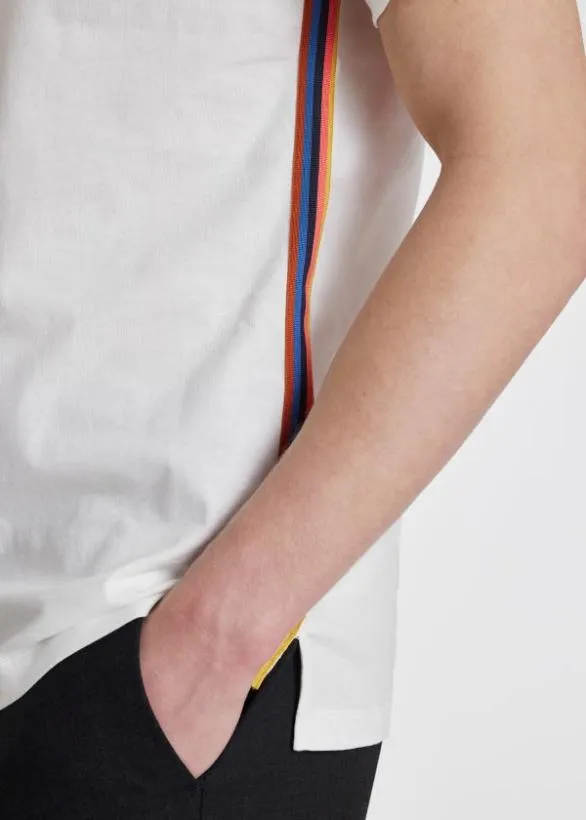 Paul Smith TShirts TShirt With 039Artist Stripe039 Trim White 8211 Mens