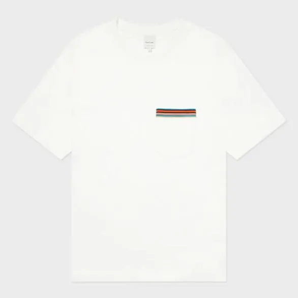 Paul Smith Tailoring 039Signature Stripe039 Pocket TShirt White 8211 Mens
