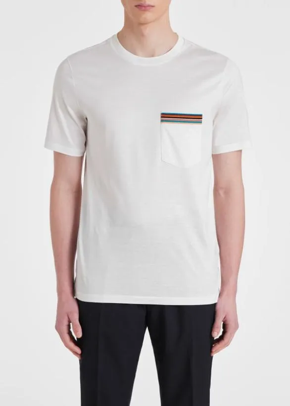 Paul Smith Tailoring 039Signature Stripe039 Pocket TShirt White 8211 Mens