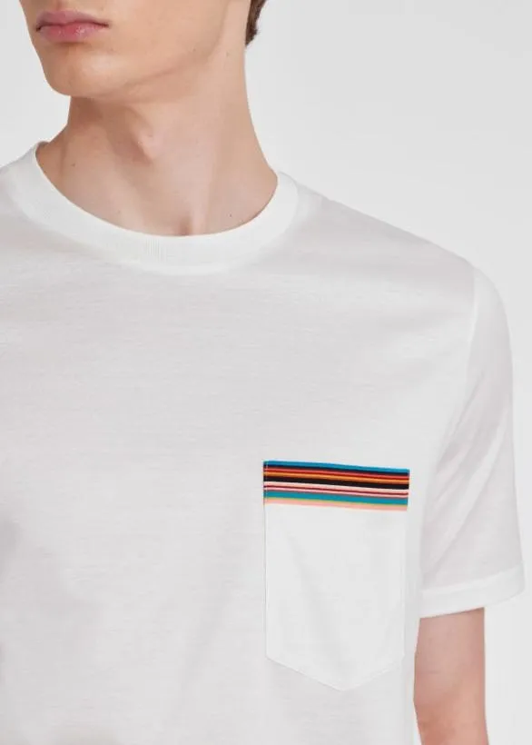 Paul Smith Tailoring 039Signature Stripe039 Pocket TShirt White 8211 Mens